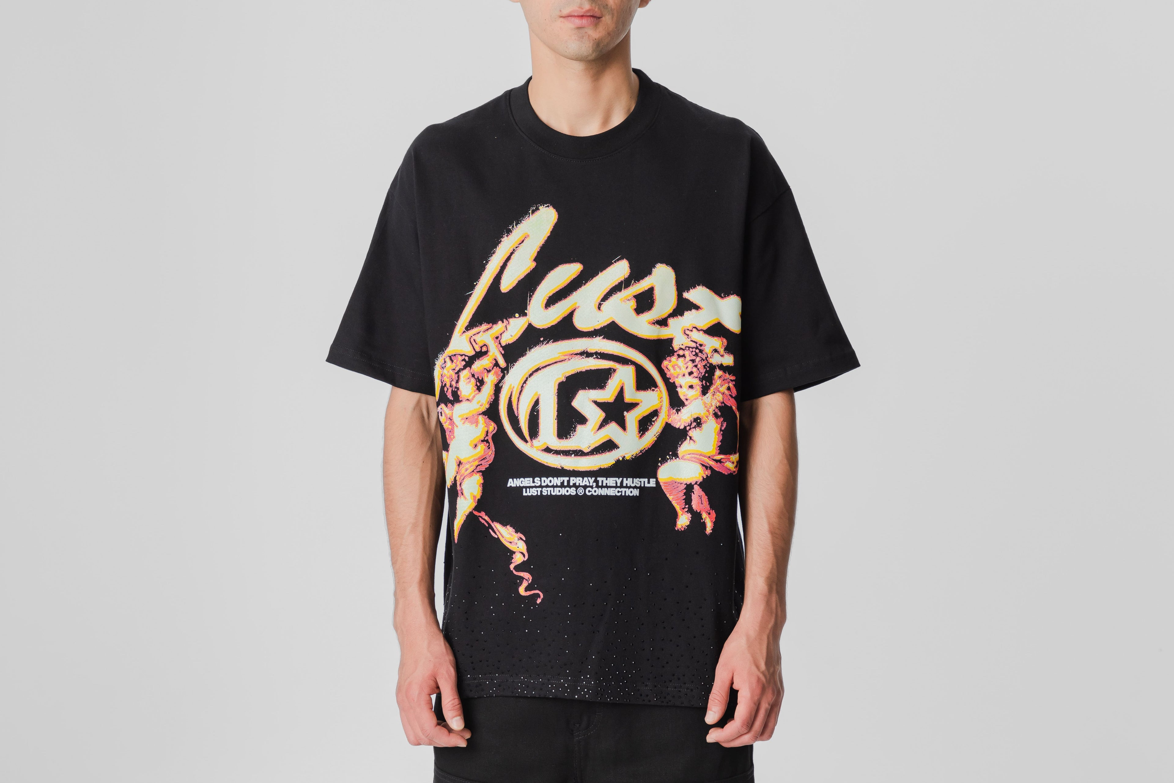 Lust Brand Angels Dont Pray Tee  - LBANDPTEE-BLK