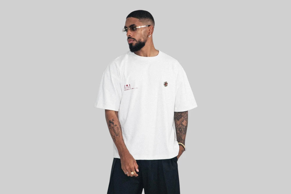 J Balvin Omerta Pin T-Shirt - OMT02-WHT - Lust México