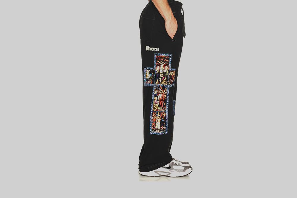 Pleasures Blasphemy Cotton Pants - P26SP023-BLACK