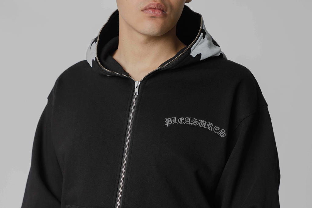 Pleasures Balaclava Zip Hoodie - P26SPZ001-BLACK - Lust México