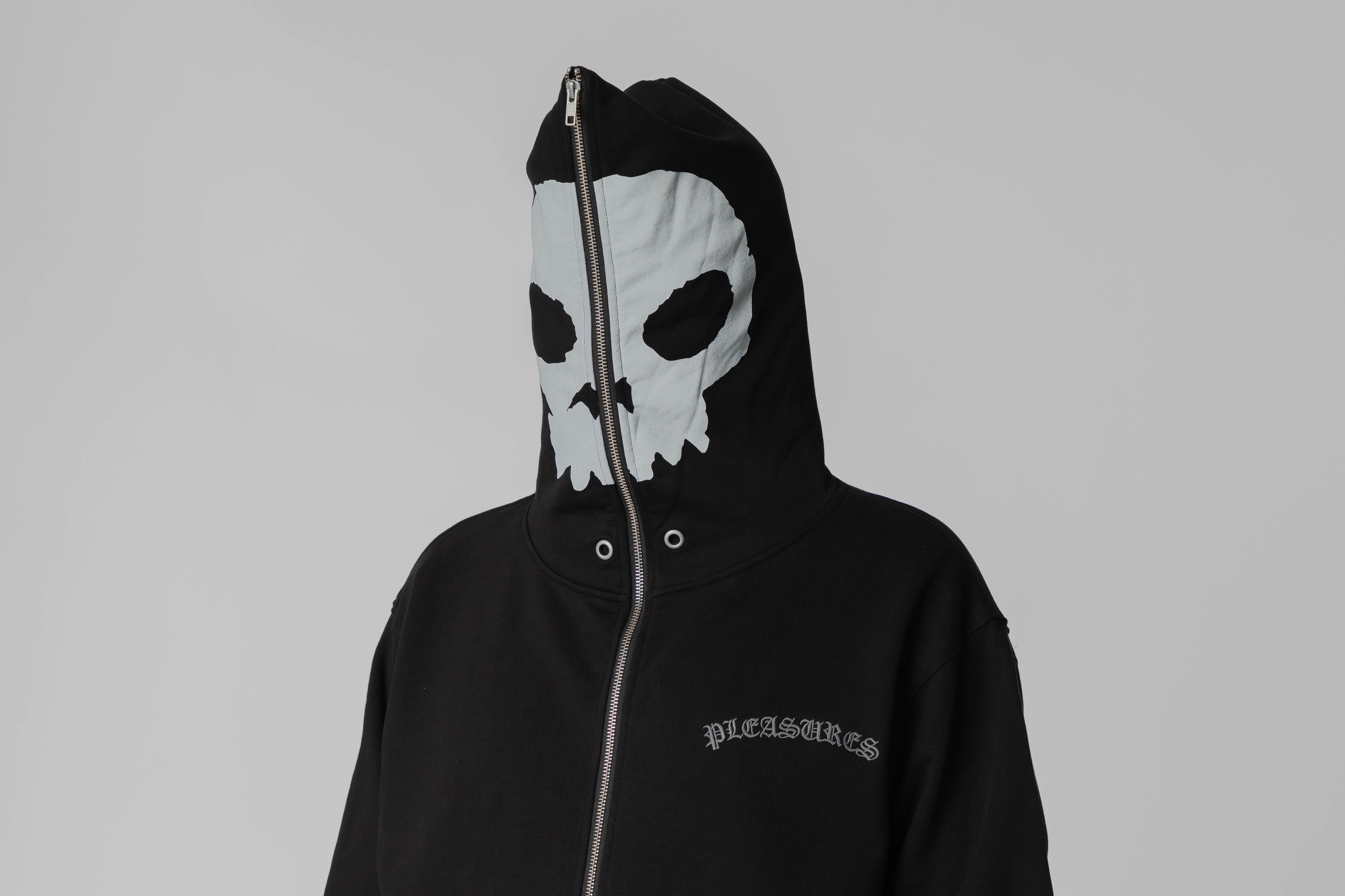 Pleasures Balaclava Zip Hoodie - P26SPZ001-BLACK - Lust México