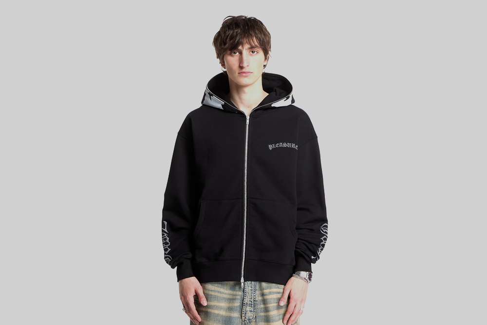 Pleasures Balaclava Zip Hoodie - P26SPZ001-BLACK