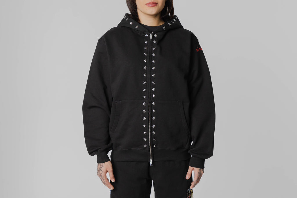 Pleasures Dane Studded Hoodie - P26SPZ002-BLACK - Lust México