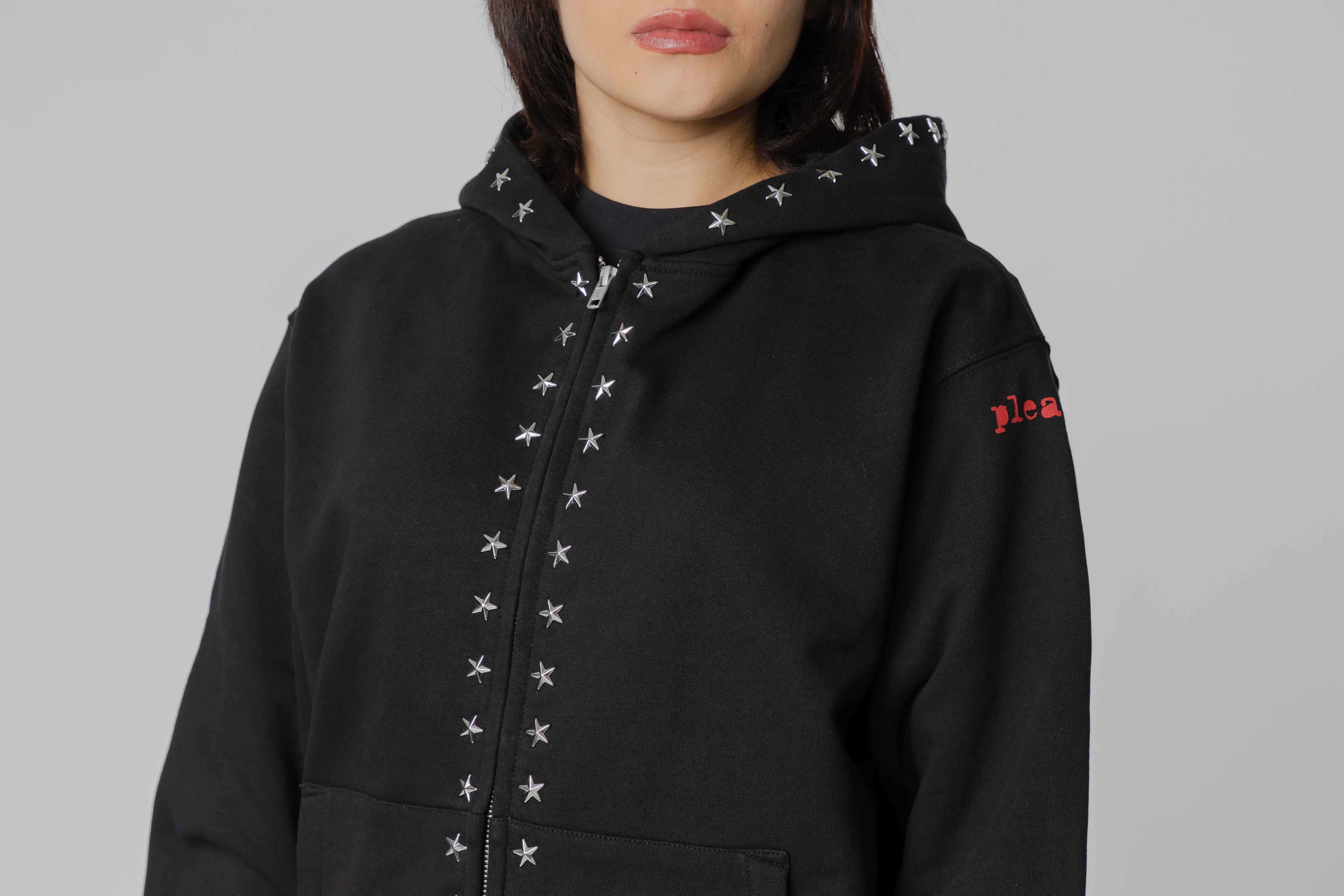 Pleasures Dane Studded Hoodie - P26SPZ002-BLACK - Lust México