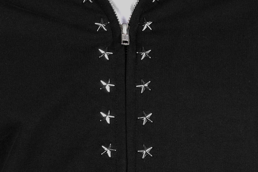 Pleasures Dane Studded Hoodie - P26SPZ002-BLACK