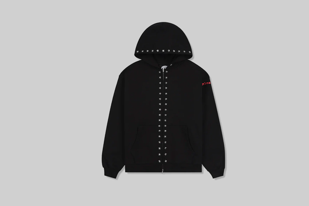Pleasures Dane Studded Hoodie - P26SPZ002-BLACK