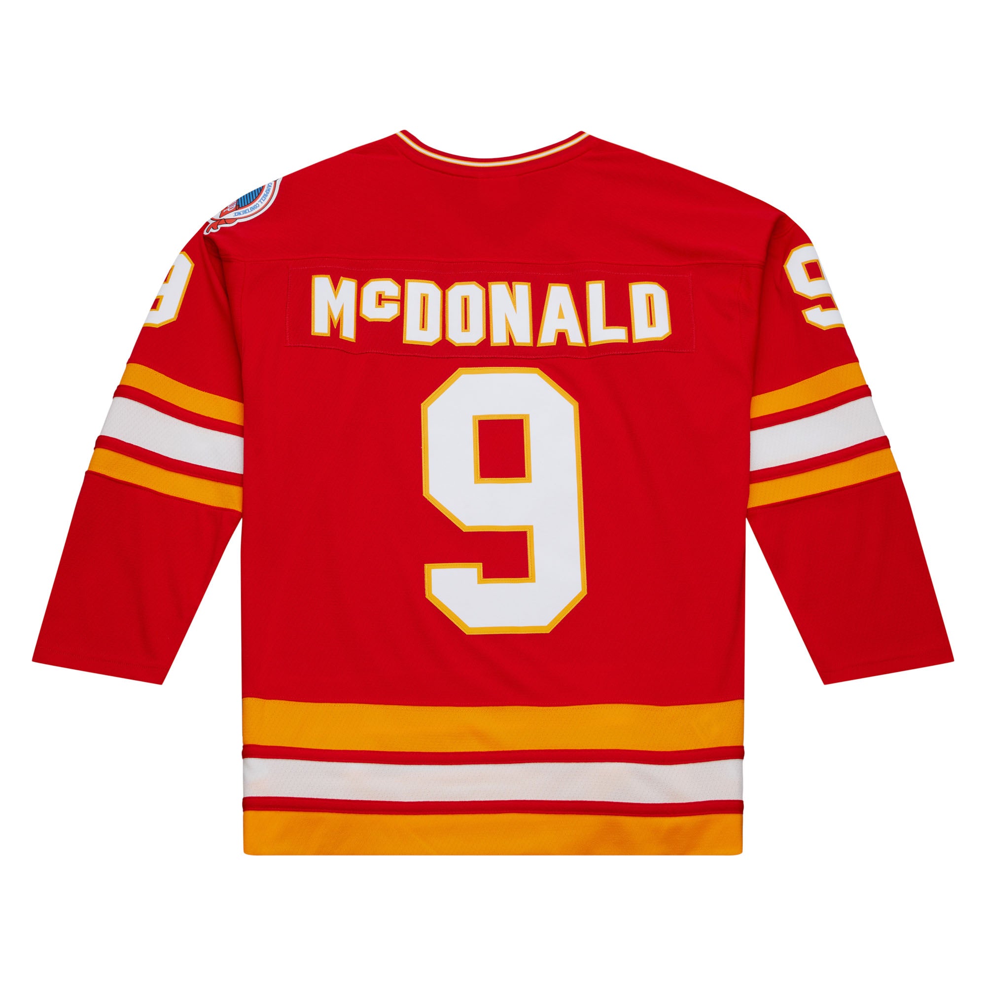 Mitchell Ness NHL Dark Jersey Flames 1988 Lanny McDonald Red M