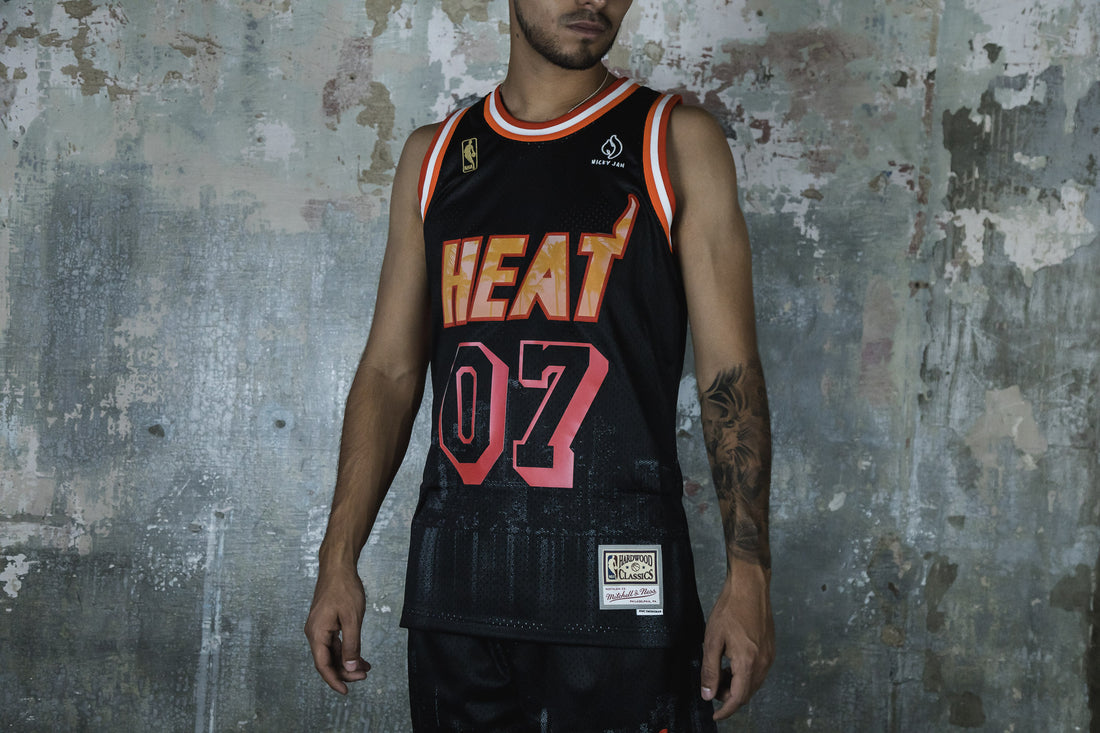 Mitchell &amp; Ness x Nicky Jam Miami Heat Swigman Jersey