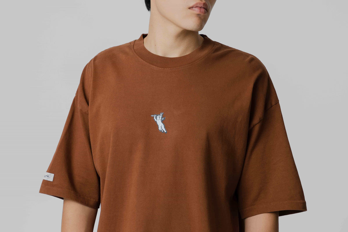 Crime Life Angel Gothic Destroyed Tee 'Brown'