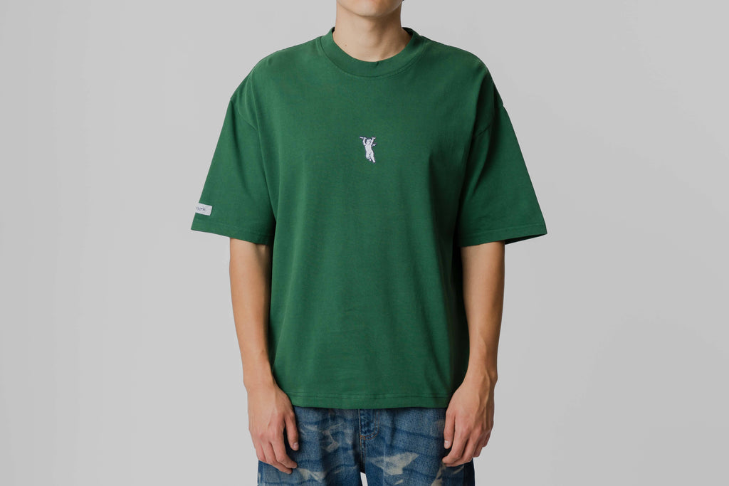 Crime Life Angel Gothic Destroyed Tee 'Green'