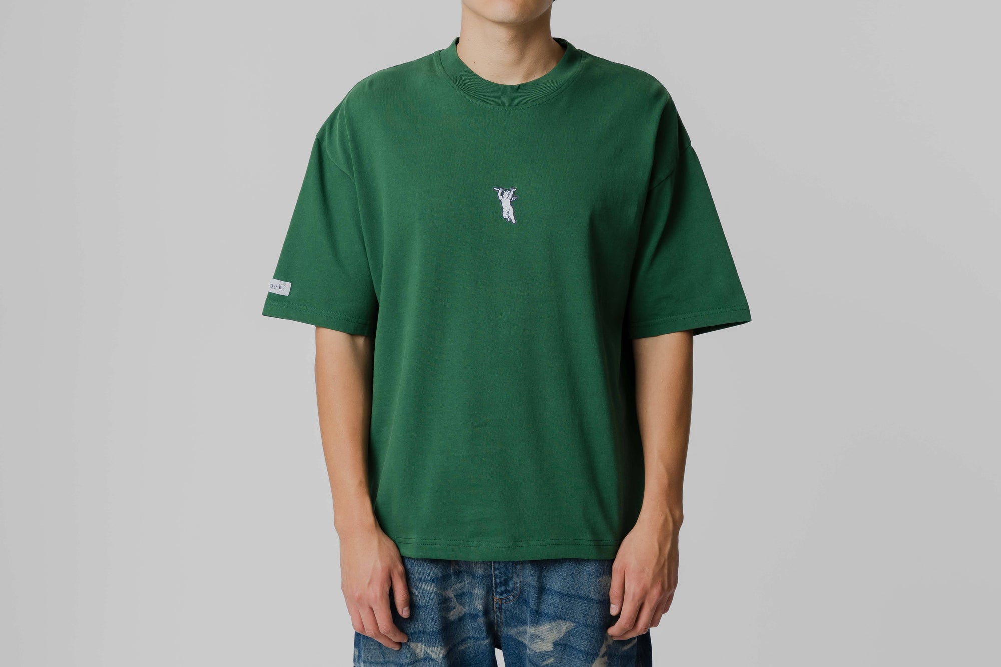Crime Life Angel Gothic Destroyed Tee 'Green'