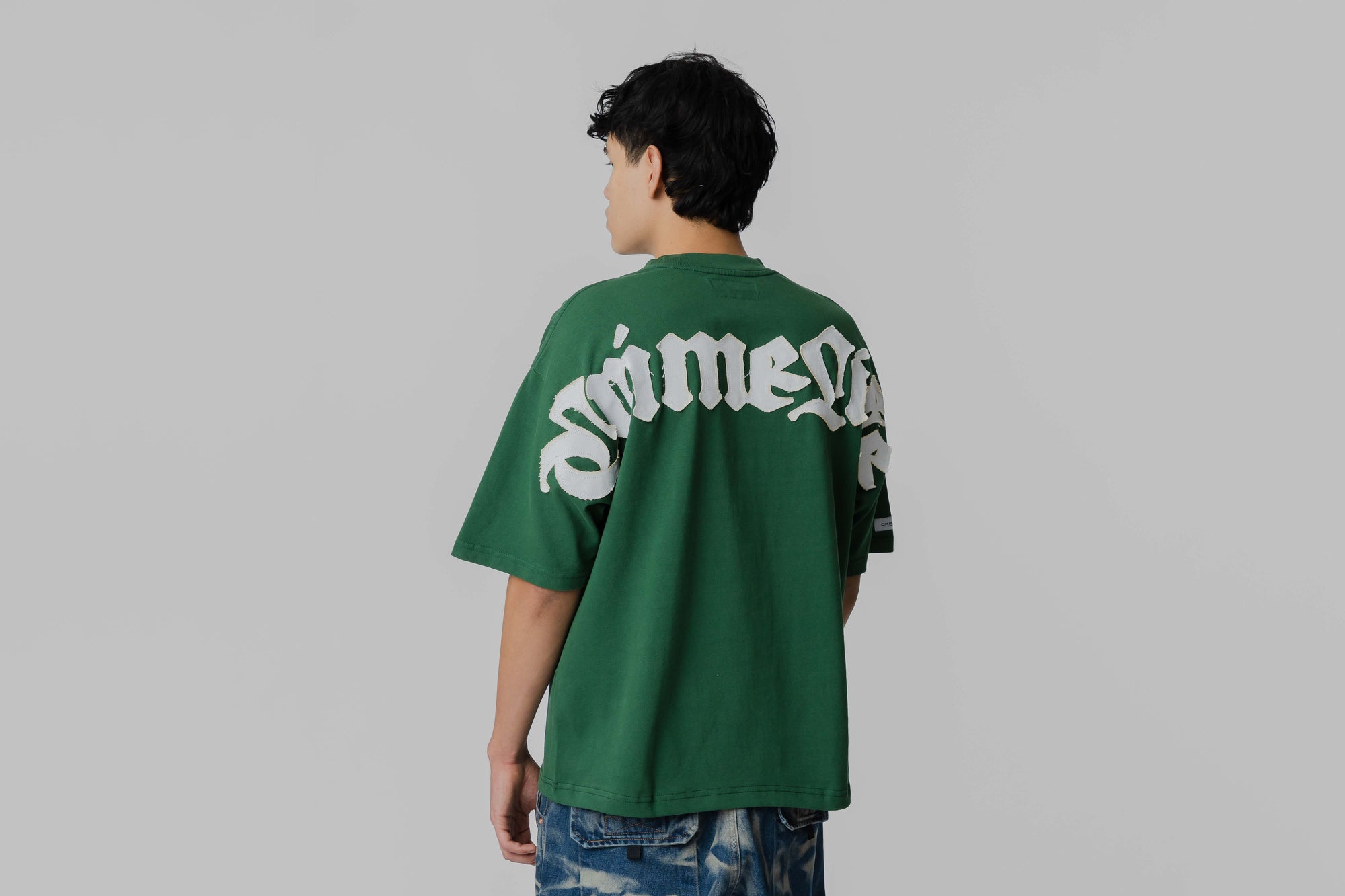 Crime Life Angel Gothic Destroyed Tee 'Green'