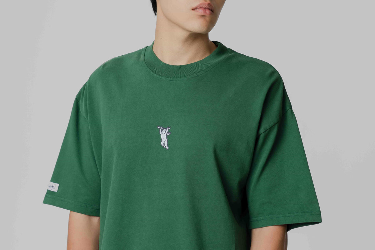 Crime Life Angel Gothic Destroyed Tee 'Green'