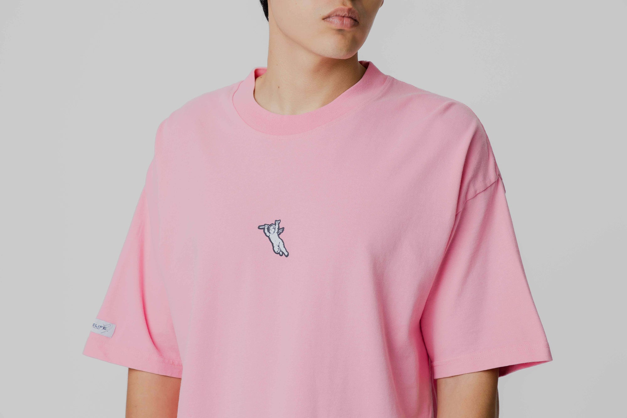 Crime Life Angel Gothic Destroyed Tee 'Pink'