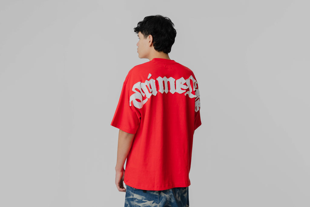 Crime Life Angel Gothic Destroyed Tee 'Red'