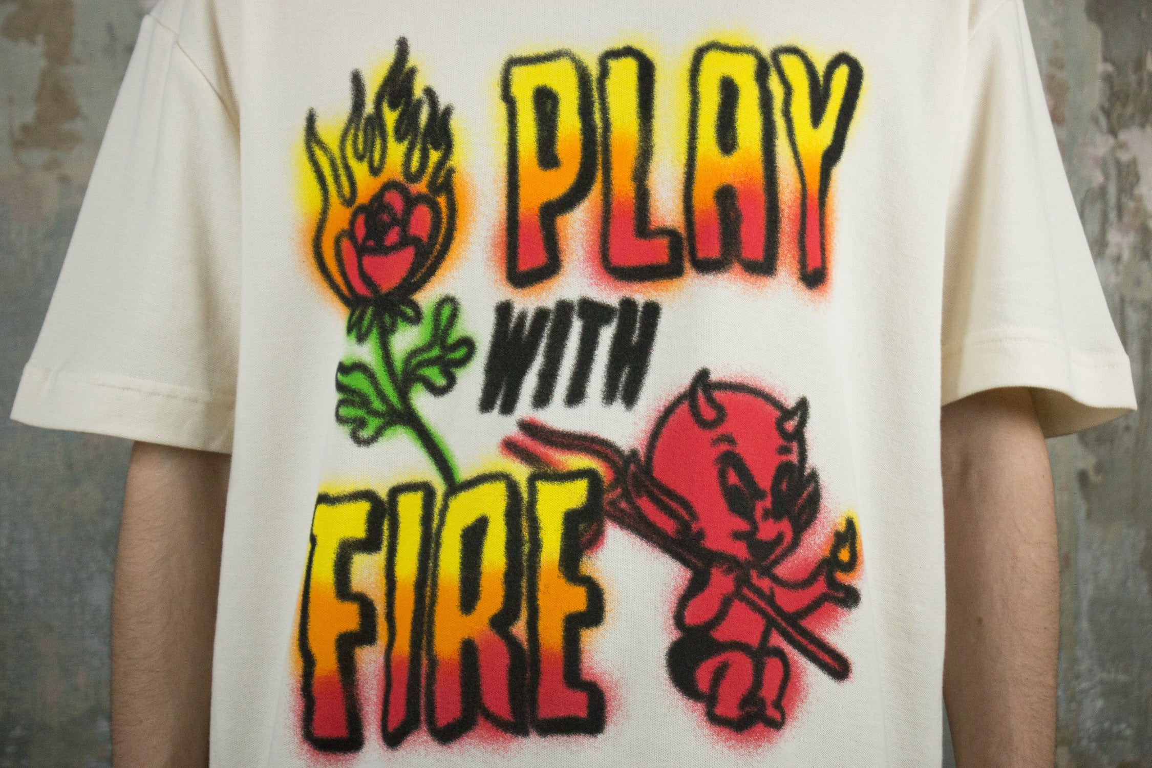 LUST BRAND PLAY WITH FIRE TEE CREAM (6834426085442)