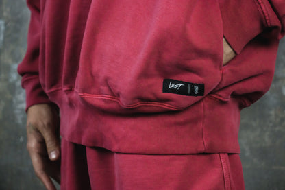 LUST BRAND NO LOGO OVERSIZED HOODIE RED PIGMENT (6868325695554)