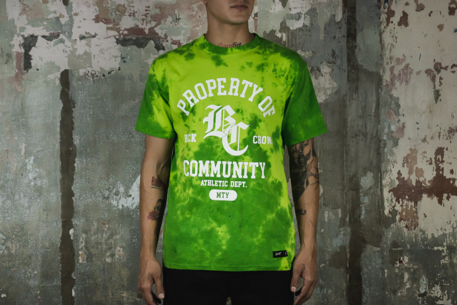 LUST TEE MTY BCC TIE DYE LIME GREEN (6799864922178)