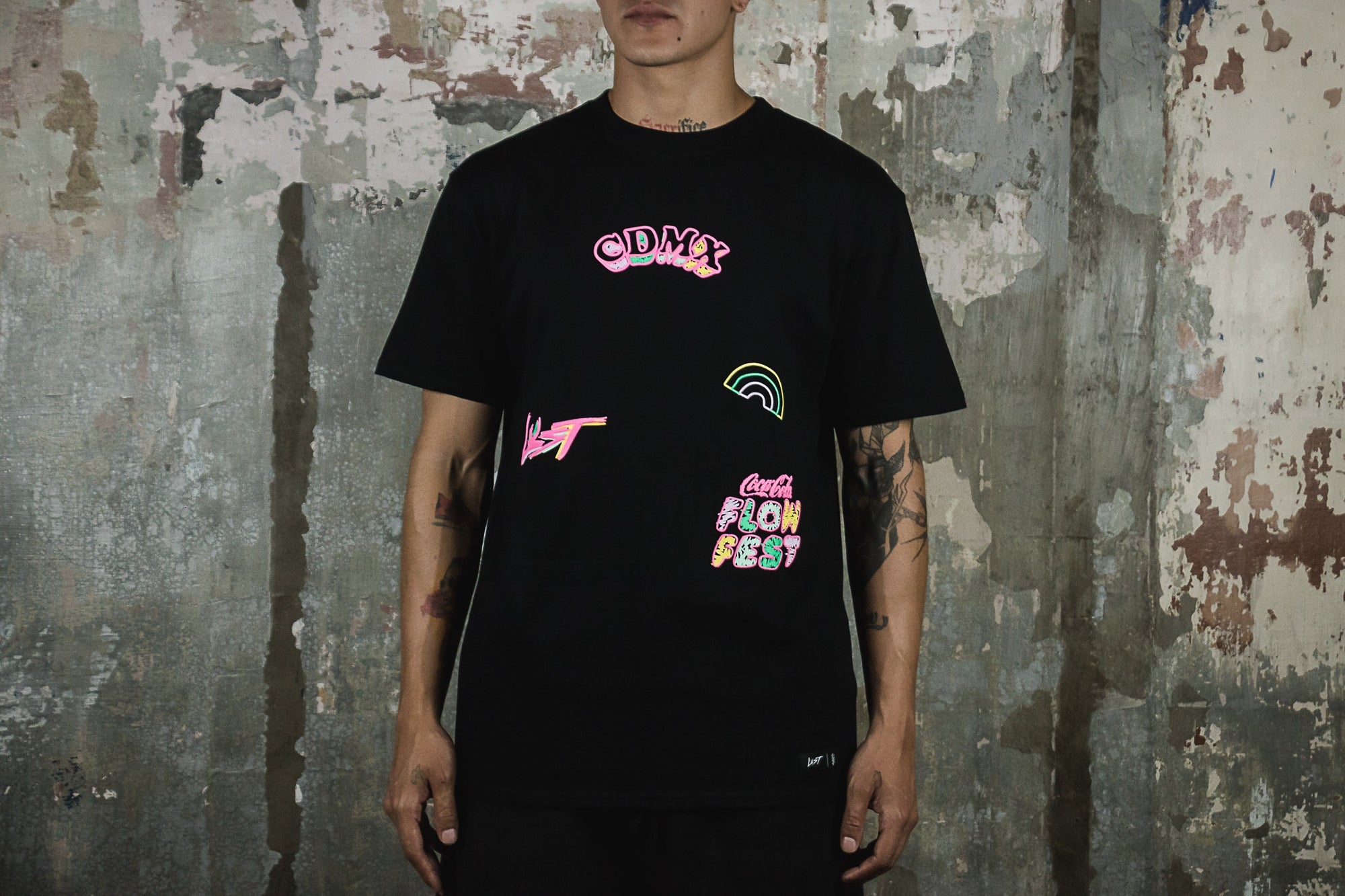 LUST BRAND X FLOW FEST LINE UP CDMX TEE BLACK (6817428209730)