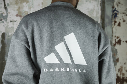 adidas Basketball Heathered Crew Sweatshirt (6909829808194)