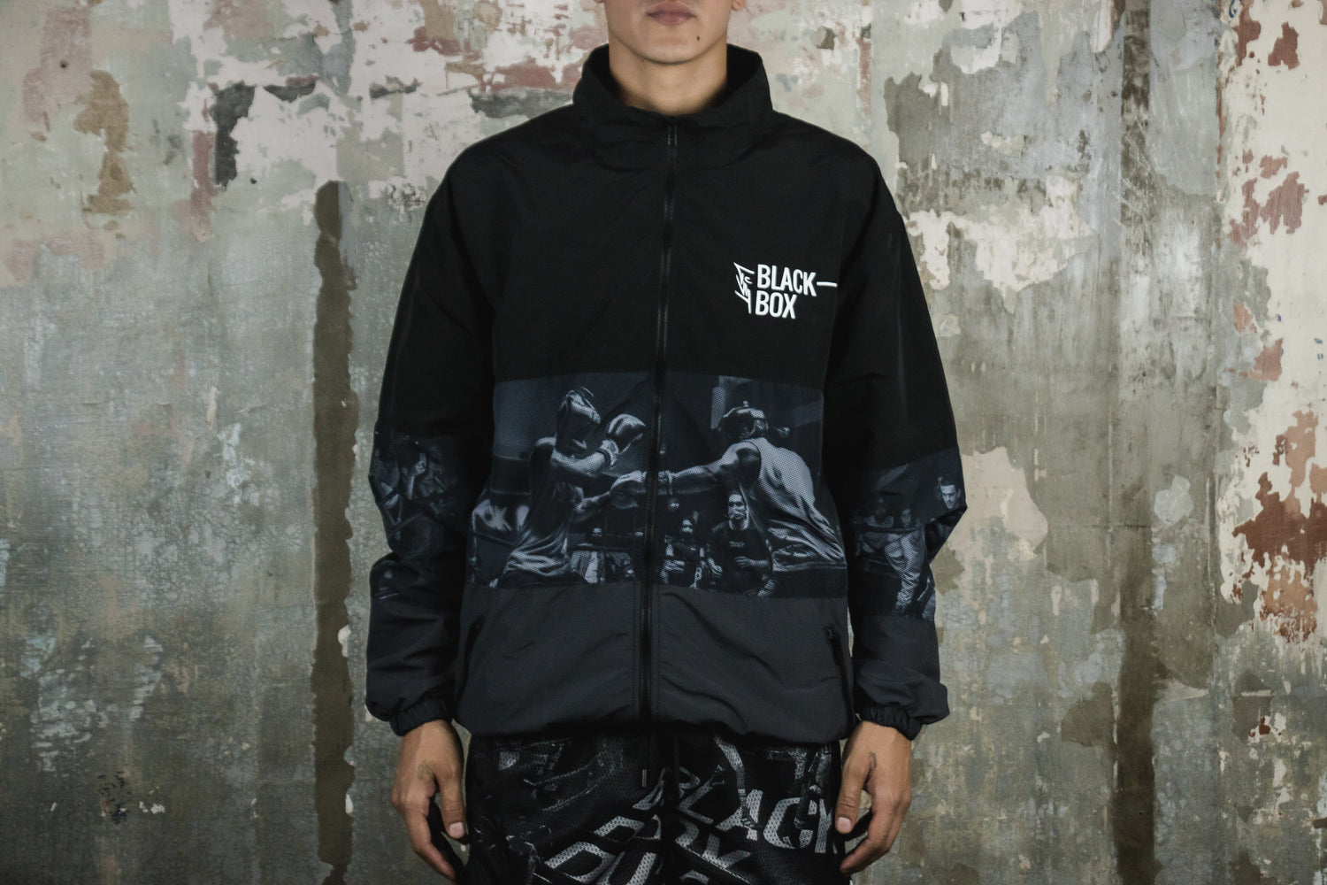 LUST X BLACK BOX WARM-UP JACKET BLACK / GRAY (6839790534722)